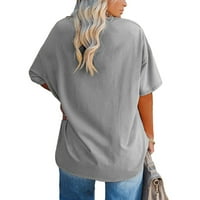 Delou ženske plus veličine pola kratkih rukava Ležerne prilike ljetne majice u stilu