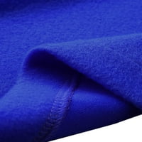Niuer Dame Otiby dugi rukav kaput s šal vrat vrat otvoren prednji kaput dugme dolje Royal Blue XL