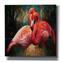 Epic Graffiti 'Flamingos' by Julie Bel, Platno Zidna umjetnost, 60 x40