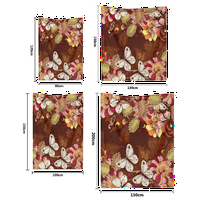 Divlje cvijeće ispisano flanel pokrivač s jastukom za poklopcu kauča za kauč kauč ured ugodne i meke