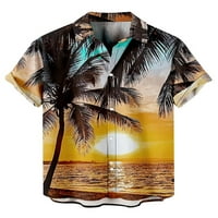 Ljetna ležerna majica Ljetna ležerna majica Havajska rever izrez T majica Visoki niski hem Okrenite
