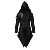 JMntiy muški kaput za klirens na vratima za jakna Goth parni uniforman kapuljač kapuljača, crna, XL