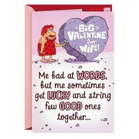 Big Love Caveman Funny Pop-up Valentinovo karta za ženu