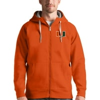 Muška antigua Orange Miami Hurricnas Pobjeda punog zip hoodie