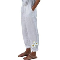 Xinqinghao znoj hlače obrezirane hlače za žene ured za žene Capri hlače sa džepovima širokog nogu casual