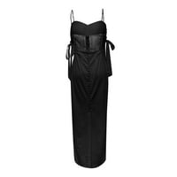 Clearsance Ljetne haljine za žene Maxi Lood SOLD bez rukava bez rukava Black XL