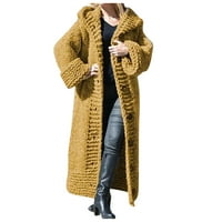 Pimfylm dugi kardigani za žene Crochet Cardigan Ljetni trendy Yellow XL