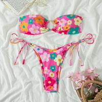 Tking Fashion Fashion Sexy Solid Color Strap Backless Temperakment Beachward Beach Split Bikini kupaći