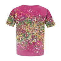 APEPAL Plus veličine za žene Ljeto cvjetne tiskarske košulje s kratkim rukavima s kratkim rukavima srobava tee vruće ružičasta 4xl