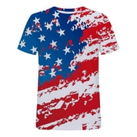 Wenini američke košulje za muškarce za muškarce američka zastava Star Striped print Tunic Okrugli vrat