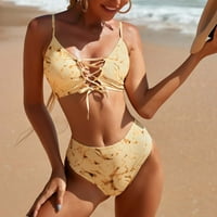 Leey-World Weons kupaći kupaći kostimi za žene Visoki struk Bikini set Sportski blok kupaći kostim scoop