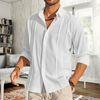 Muški pamučni gumb s dugim rukavima ljetna plaža casual chablis majica