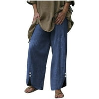Modne žene labave pune boje casual širokim nogama Split Hlače hlače HOT6S4486577
