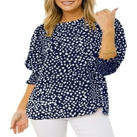 Capreze Women T majica Dots Print Tunic Bluza Kratki rukav Šifon vrhovi Boemian Tee Crew Crt Majica