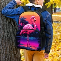 Flamingo Print College Backpad patentne torbe za patentne pauze za žene lagane putovanja rucksack casual