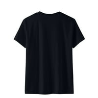 Ženska moda Ležerna nezavisnost Dan ispisa labavih udobnih vrhova majica bluza crna l