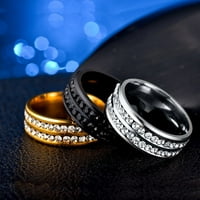 Wozhidaoke prstenovi za žene titanijum čelik dvostruki dijamantni prsten korejski stil modni dijamantski