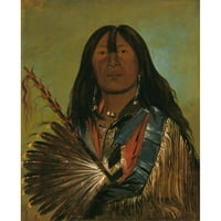 George CATLIN Crni ukrašeni uokvireni dvostruki matted muzej umjetnosti pod nazivom: Shon-Ka, pas, šef loših arrow bodova