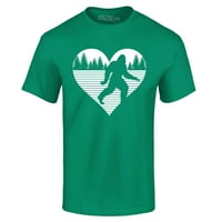 Shop4ever Heavfoot Heart Love Sasquatch Valentine Grafička majica XX-Veliki Kelly