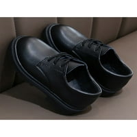 Oucaili Boy's Oxfords Udobne stanovi čipke up haljine cipele klasična školska kožna cipela za cipele crna, čipka 25Y