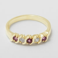 Britanci napravio 18k žuti zlatni prirodni ružičasti turmalin i dijamantni ženski prsten za vječnost