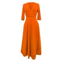 Ljetne haljine za žene Orange Poliester Ličnost Čvrsta boja haljina Jednostavan i izvrstan dizajn pogodan