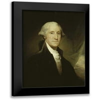 Stuart, Gilbert Black Modern Modern Framed Museum Art Print pod nazivom - George Washington