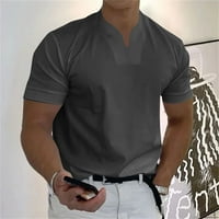 OALIRRO MAN pamučni džep s kratkim rukavima, sportske majice za muškarca sive m