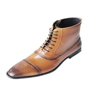 Zodanni Muškarci Dress Bouts Side Zip gležnjača Boot čipka za brisanje cipela Ležerne kožne cipele za