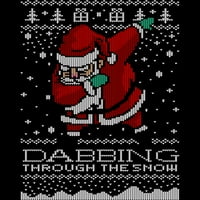 Umbkivanje kroz snijeg Santa majica ružni božićni džemper muški crni grafički tee - dizajn od strane