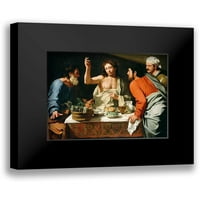 Cavarozzi, Bartolomeo Crni moderni uokvireni muzej umjetnički print pod nazivom - večera na Emmausu