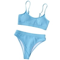 Seksi žene Bikini Solid spajanje dvodijelni kupaći kostimi kupaći kupaći kostim