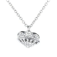 Ogrlice Ausyst za žene Pismo Članovi porodice Cijeli dijamantski ogrlica za srce Ženska modna oprema