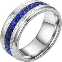 Valentinovo prsten nakit sa nakitama Unise prsten za vjenčanje angažman unise Jednoredni Rhinestone inlay Frosted prsten poklon-čelični kolor10