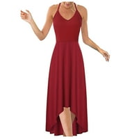 Gubotare ženska ljetna casual haljina ženski boho cvjetni tisak kvadratni vrat refleve rukav liniju duga haljina, crvena 4xl