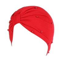 Kašika za žene Slatka elastična čvrsta boja Kombjuni kapa perla velike kape za muškarce za muškarce