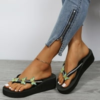 Dame Fashion Summer Flip Flops Casual Rhinestone Leptir Sandale visoke papuče za žene Slingback papuče