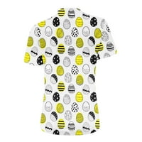 JMntiy ženska modna štamparija okrugla vrat podložna udobna labava majica bluza s kratkim rukavima casual