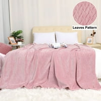 Piccocasa luksuzni ukrasni flannel fleece pokrivač meka kauč za bacanje kauč plišane prekrivač mikrovlakana ružičasta