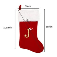 Monogrammirani božićne čarape sa pismima, super mekane božićne čarape Veliki monogram čarape crvene