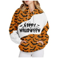 Podplag ženske casual dukseve pulover vrhove crtežnica dugih rukava Halloween Print Dukseri Slaba odjeću