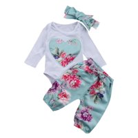 Novorođena dječja djevojka odjeća odjeća za novorođenčad ruffle romper hlače postavi cvjetni odjeću za djecu za djevojčicu