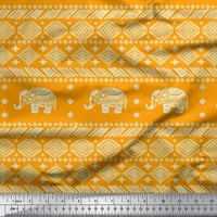 Soimoi modal saten tkanina Aztec i plemenski slon Slon životinjski dekor od tiskanog dvorišta široko