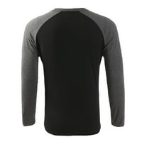 Tdoqot muška košulja dugih rukava - stilski vrat posade casual pulover labava jedra košulja crne boje