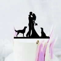 Mačka za kućne ljubimce Wedding Towper G. Gospođa Bride Groom akrilni crni torte Toppers Dekoracija