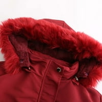 Hinvhai ženski kaput plus veličina Ženski udobni stilski šivanje dugih rukava dugih rukava dugi kardigan vrhovi crvena 8