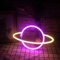 Yubatuo LED planeta Neon Light Universe Oblik ukrasi Neto crvena ukras noćno svjetlo za ukrašavanje