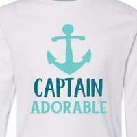 Inktastični kapetan divan, sidro za čamac, nautička - plava majica dugih rukava