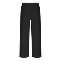 CLLIOS PLUS size Pamučne pantalone Žene Ljetni elastični struk Pant Loot Fit Comfy Cornstring pantalone