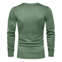 Modni brendovi muškarci Majice Dugi rukav Cleance Casual Solid pulover Henley opušteno fit pulover Novi dolasci Poklon prihvatljivo zeleno l